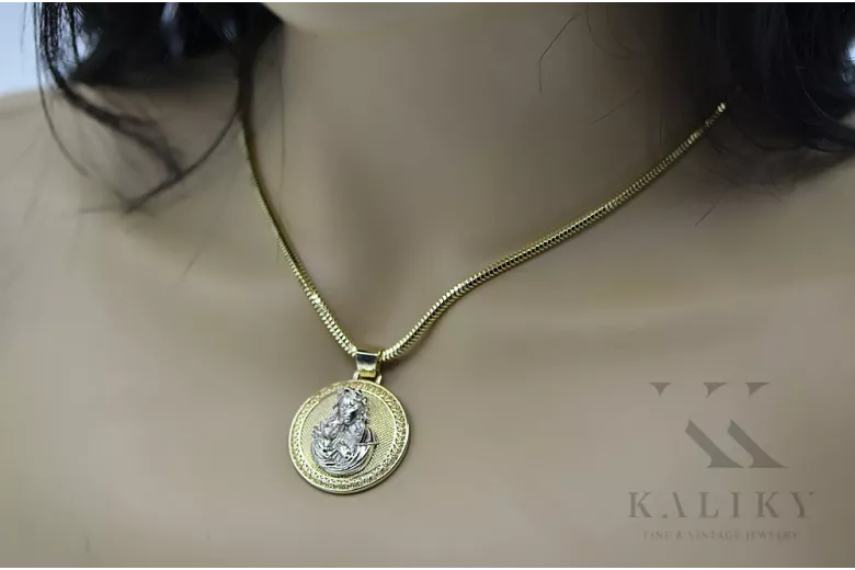 Златно колие 14k 585 с весело панделка и верижка от въже pm027y&cc020y