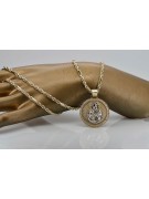 Colier elegant din aur 14k cu pandantiv "Merry" și lanț Corda pm027y&cc082y