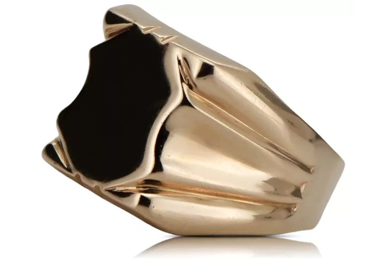 Anillo de sello para hombre en oro rosa antiguo de 14k vsn045