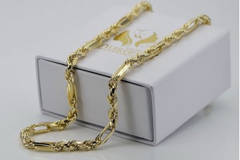 Italian Yellow 14k Gold Figaro Chain Necklace cc004y