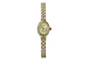 Elegant 14K Yellow Gold Lady Geneve Watch lw037y