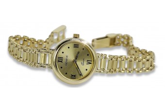 "14K Yellow Gold Glamour Watch with Gold & Black Dial" lw102y