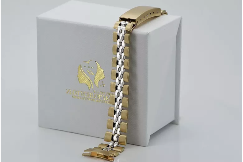 Złota bransoleta 14k 585 do zegarka damskiego typu Rolex lbw010yw lbw010yw