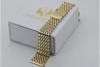 Pulsera de reloj de oro amarillo italiano de 14k mbw004y