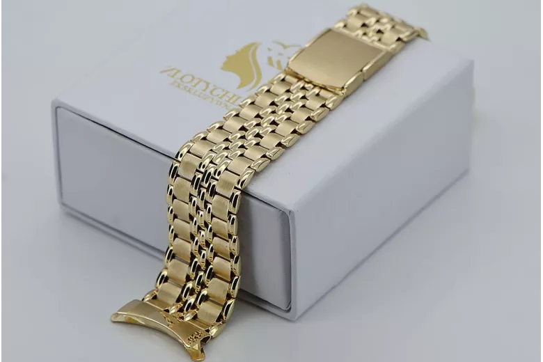 14K Yellow Gold Adjustable Rolex Style Bracelet mbw019yo