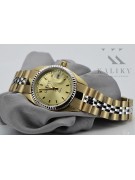 Złoty zegarek damski Geneve w stylu 14k 585 lw020ydy&lbw010y