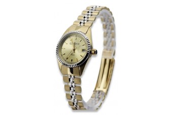 Reloj de Pulsera de Señora de Oro Amarillo 14k Geneve lw020ydy&lbw010y