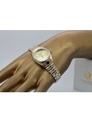 Złoty zegarek damski Geneve w stylu 14k 585 lw020ydy&lbw010y