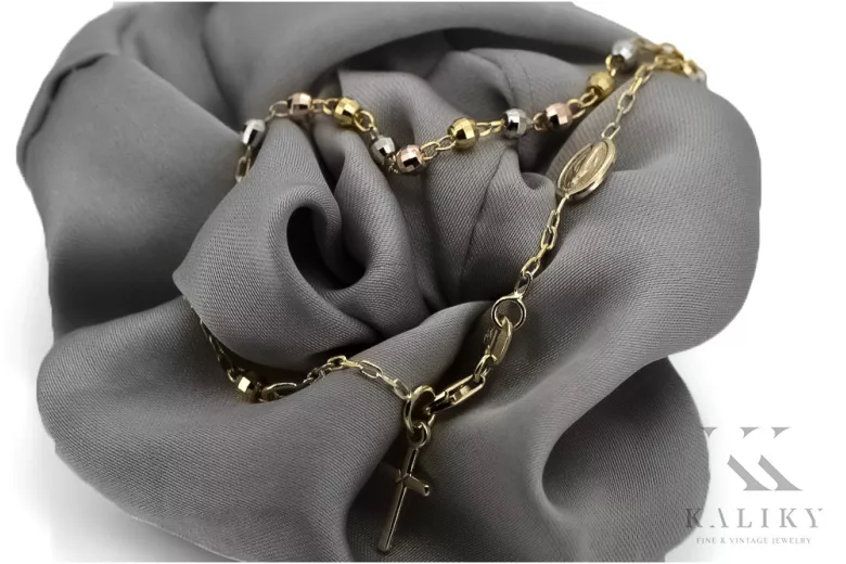 Yellow rose gold rosary bracelet★ russiangold.com ★ Gold 585 333 Low price