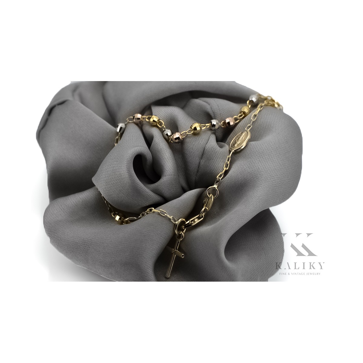 Yellow rose gold rosary bracelet★ russiangold.com ★ Gold 585 333 Low price