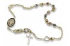 "Dolce Gab" 14K Tricolor Gold Diamond Cut Rosary Bracelet rbc001ywr