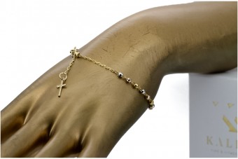 Bransoletka z diamentowym cięciem "Dolce Gab" z 14k złota - różne kamienie rbc001ywr