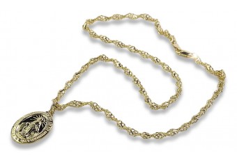 Divine Protection 14k Gold Chain & Medallion pm006y&cc076y