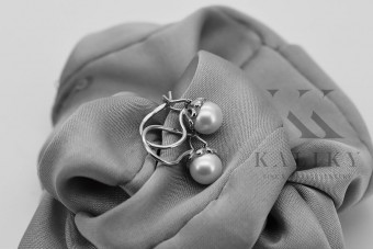 Sterling Silver 925 Pearl Drop Earrings vepr008s