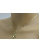 Italienisches 14k Gold Sonnenanhänger mit Kette cpn040y&cc001yw