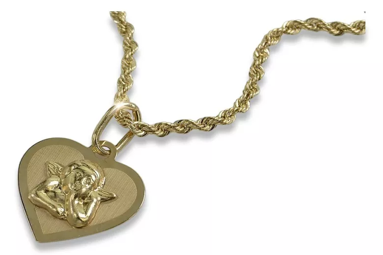 Złoty Medalik Matki Boskiej z łańcuszkiem pm013y&cc019y