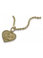 Złoty Medalik Matki Boskiej z łańcuszkiem pm013y&cc019y