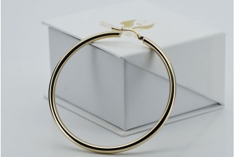 14K Yellow Gold Classic Hoop Earrings, No Stone ceh004y