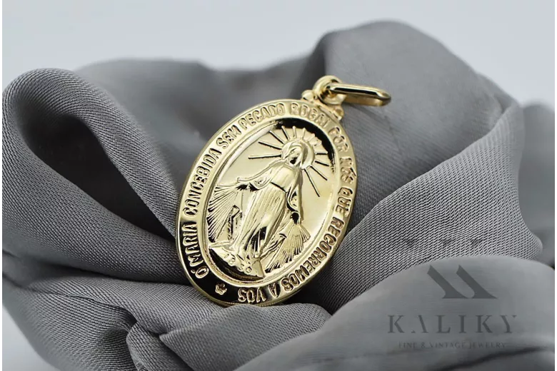 "14K Yellow Gold Icon Medal Pendant" pm006y