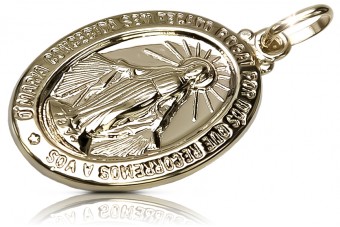 14 Karat Gelbgold Ikone mit Bozia-Design pm006y