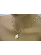 Золотая икона с медальоном из желтого золота 14k, 585 пробы pm006y