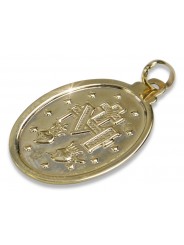 14K Жовте золото, 10,50мм, Богородиця pm006y