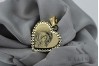 14K Yellow Gold Mary Icon Medallion Pendant pm029y