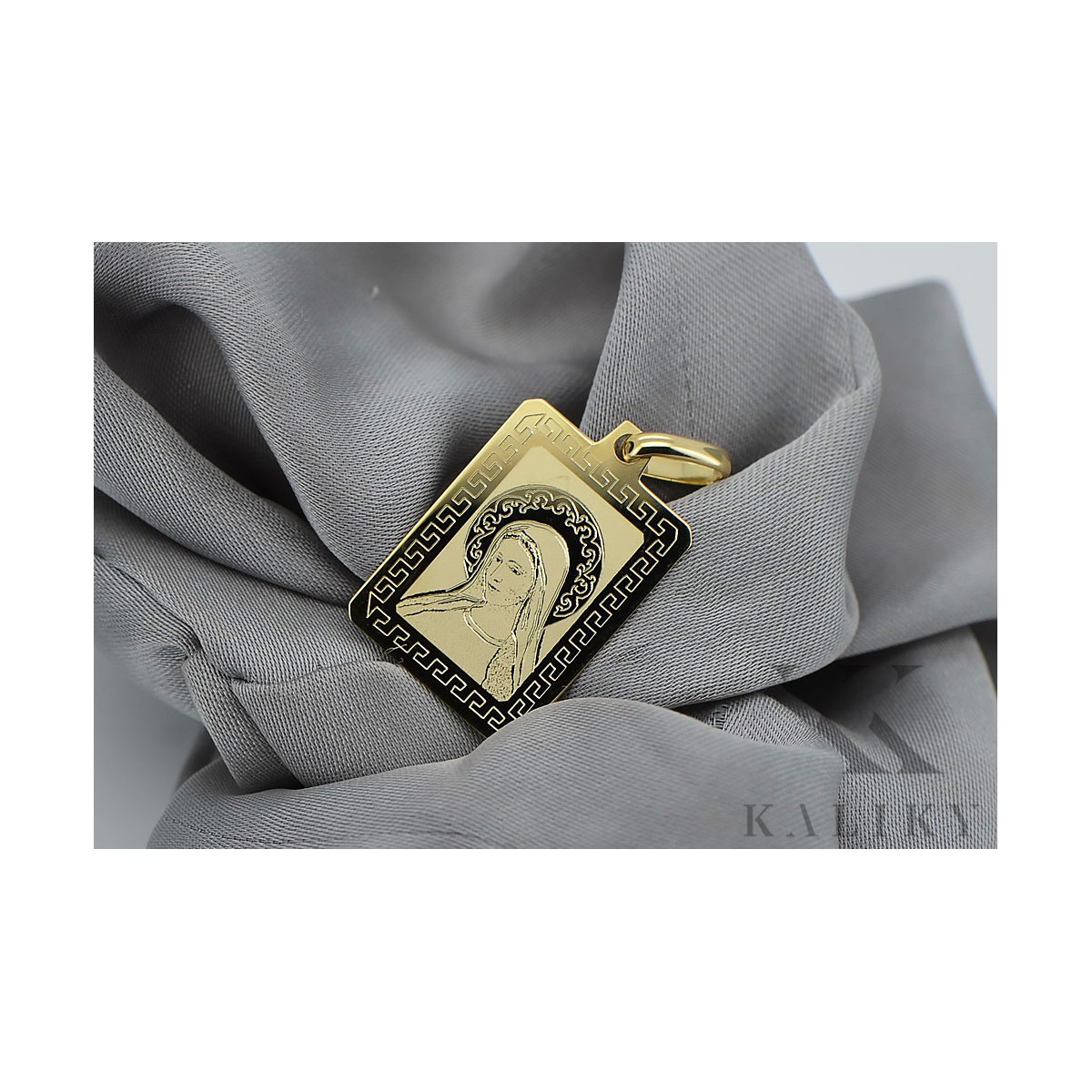 14K Yellow Gold Mary Icon Pendant pm030y