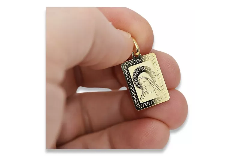 14K Yellow Gold Mary Icon Pendant pm030y