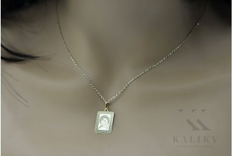 Іконка Марії з медалі 14K Жовте золото pm030y