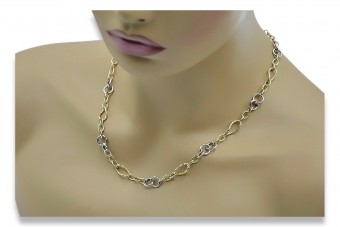 14K Two-Tone Italian Gold Chain, Yellow White Gold, 50c cc092yw