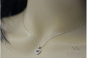 14K жълто злато сърце с камъни pendant cpc003y