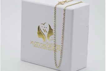 Chaîne solide en or jaune 14K avec ancre en diamant taillée - 45 cm cc003yw