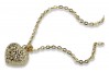 Colgante de corazón moderno de oro de 14k con cadena de ancla - Joyería Italiana cpn015&cc003y