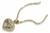 "Chic 14k Gold Heart Pendant with Anchor Chain" cpn016y&cc003y