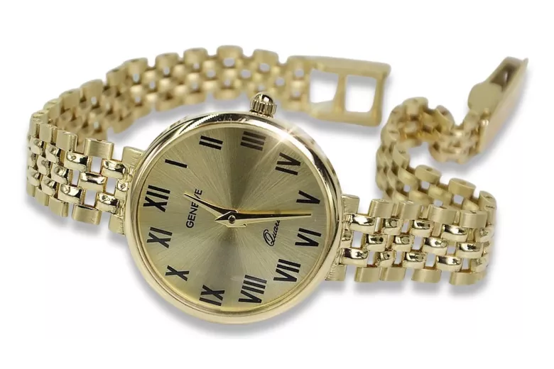 Reloj de señora en oro amarillo de 14 quilates Geneve Lady Regalo lw011ydg