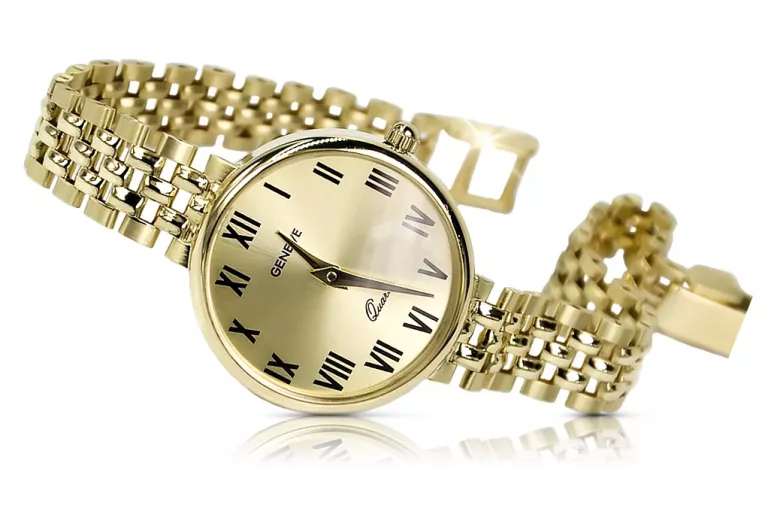 Reloj de señora en oro amarillo de 14 quilates Geneve Lady Regalo lw011ydg