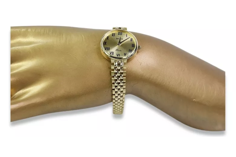 Reloj de señora en oro amarillo de 14 quilates Geneve Lady Regalo lw011ydg