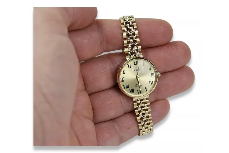 Reloj de señora en oro amarillo de 14 quilates Geneve Lady Regalo lw011ydg