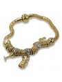 Italian Charm Bracelet, 14K Yellow & White Gold, 19c cb110y