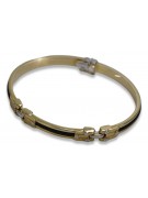 Bracelet en caoutchouc en or jaune italien 14K, 21 c. cb123yw