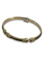 Bracelet en caoutchouc en or jaune italien 14K, 21 c. cb123yw