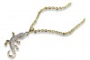 Collar de lagarto en oro 14k con cadena sólida de ancla moderno cpc009y&cc003yw
