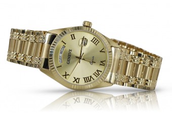 Goldene 14k 585 Schöne Damen Genf Uhr mw013ydg&mbw006yo-f