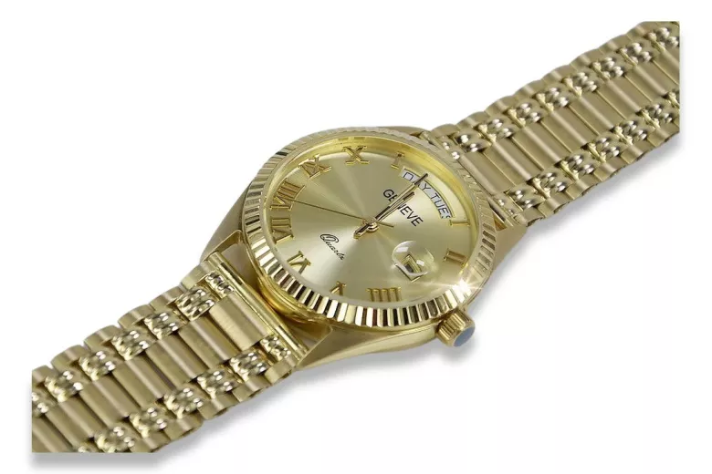 Reloj de oro para hombre Geneve ★ https://zlotychlopak.pl/es/ ★ Pureza del oro 585 333 ¡Precio bajo!