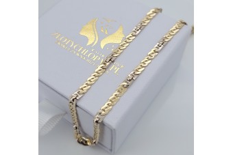 Italian 14K Yellow White Gold Gourmet Chain - Various Lengths cc043yw