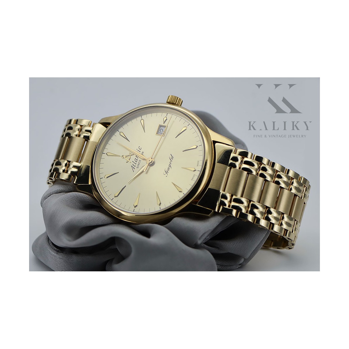 Gold Men's Watch Geneve ★ Zlotychlopak.pl ★ Puritate de aur 585 333 Preț scăzut!