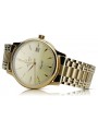 Gold Men's Watch Geneve ★ Zlotychlopak.pl ★ Puritate de aur 585 333 Preț scăzut!