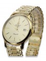 Gold Men's Watch Geneve ★ Zlotychlopak.pl ★ Puritate de aur 585 333 Preț scăzut!