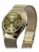 Gold Men's Watch Geneve ★ Zlotychlopak.pl ★ Puritate de aur 585 333 Preț scăzut!